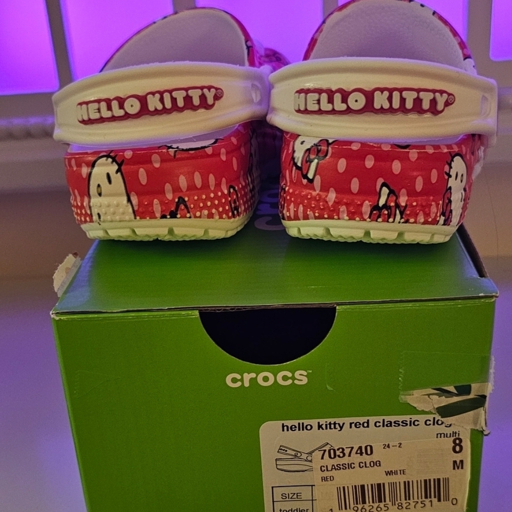 Hello Kitty Kids CROCS - Red and White - Picture 2 of 5
